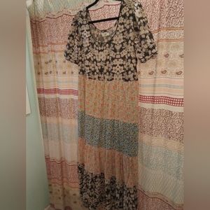 Beautiful Natural Life cotton floral maxi dress L